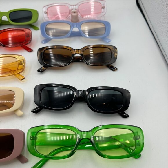 Box Of 10 Trendy Sunglasses Assorted Colors Styles Unisex Fashion Eyewear Props - Picture 6 of 16